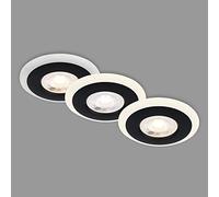 BRILONER - Set di 3 plafoniere da incasso LED, anello luminoso LED, LED piatto da incasso, faretto da incasso per bagno, faretto da incasso per bagno IP44, nero, 84x34 mm (DxH)