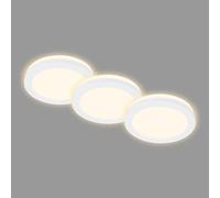 BRILONER - Set di 3 plafoniere da incasso, retroilluminazione da incasso a LED, faretto da incasso per bagno, faretto da incasso per bagno IP44, bianco, 84x36,5 mm (DxH)