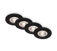BRILONER - Set di 4 luci da incasso a soffitto, dimmerabili, lampade da incasso a LED ultrapiatte, faretto da incasso per bagno, faretto da incasso per bagno IP44, nero opaco, 90x25 mm (DxH)