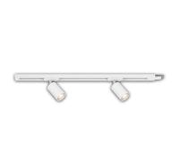 BRILONER - Set di prolunghe per binari, 2x punti GU10 orientabili, estensibili, sistema di binari a soffitto, binario per faretti, lampada a soffitto, plafoniera, faretto, 0,75 m, bianco