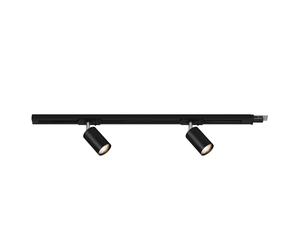Briloner Set di prolunghe per binari, 2x punti GU10 orientabili, estensibili, sistema di binari a soffitto, binario per faretti, lampada a soffitto, plafoniera, faretto, 0,75 m, nero