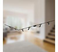 BRILONER - Sistema a binario set completo, 4x faretti LED, 2x binario LED, a forma di L, lampade, sistema di illuminazione a binario a soffitto, binario per faretti, lampada a soffitto, 3m, nero