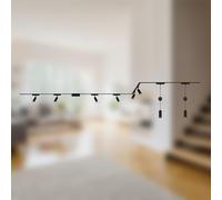 BRILONER - Sistema a binario set completo, 6x faretti LED, 2x LED a sospensione regolabile in altezza, forma a U/Z, sistema a binario a soffitto, binario per faretti, lampade a soffitto, 4m, nero