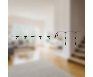BRILONER - Sistema a binario set completo, 6x faretti LED, 2x LED a sospensione regolabile in altezza, forma a U/Z, sistema a binario a soffitto, binario per faretti, lampade a soffitto, 4m, nero