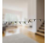 BRILONER - Sistema di binari Luxtrail set completo, 8x faretti LED, forma a U/Z, lampade, orientabile, sistema di binari a soffitto, binario per faretti, lampada a soffitto, faretto, 5m, nero