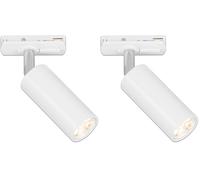Briloner - Sistema per binario Faretto LED, dimmerabile, orientabile, accessorio, tracklight, faretto LED, spot da soffitto, lampade, plafoniera, 40x100mm (DxH), bianco (Confezione da 2)