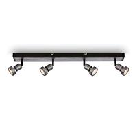 BRILONER - Spot da soffitto LED, lampada da soffitto orientabile LED, plafoniera LED, luce bianca calda, Silver-Crafted, 640x70x85 mm