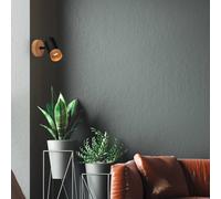 BRILONER - lampada da lettura, girevole, paralume in legno, lampada da parete interna, soggiorno, nero