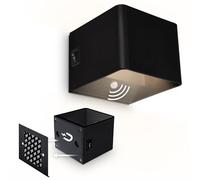 BRILONER Sticklights - Lampada parete senza fili con rilevatore di movimento, batteria ricaricabile, staccabile magneticamente,applique a batteria, applique da interno, 10x8x10 cm, nero