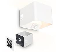 BRILONER Sticklights - Lampada parete senza fili con rilevatore di movimento batteria ricaricabile, staccabile magneticamente, applique a batteria, applique da interno, 10x8x10 cm, bianco