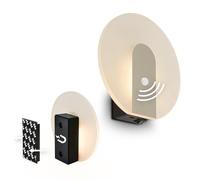 BRILONER Sticklights - Lampada parete senza fili con rilevatore di movimento, batteria ricaricabile, staccabile magneticamente, applique a batteria, applique da interno, 15x3,7x14,7 cm, nichel opaco