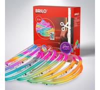 Briloner - Striscia LED COB 3 m con telecomando, cambio colore dinamico RGB IC, autoadesiva, alta densità, striscia LED, striscia luminosa LED, bianco