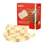 Briloner - Striscia LED da 5 m, striscia LED, catena luminosa decorativa, striscia LED, nastro USB, luce bianca calda, interruttore su cavo