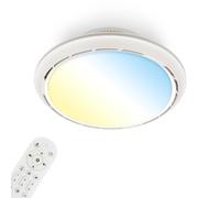 BRILONER - Ventilatore da soffitto con luce LED, telecomando, 6 velocità, CCT e luminosità regolabile, lampadario ventilatore da soffitto, lampadario, camera da letto, 44 cm, bianco