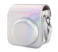 BriLumin Custodia per Fotocamera per Fujifilm Instax Mini 12, Custodia Protettiva in Pelle PU Compatibile con Instax Mini Fotocamera Ibrida Istantanea e Digitale Argento