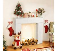 BRILVERDE Armadietto per camino con vano portaoggetti, sottilissimo, profondità 19 cm, per camino, consolle decorativo, per candele, soggiorno, camera da letto e corridoio, camino in stile rustico