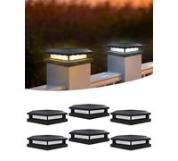 BRIMAX Plafoniera Solare per Pali 9x9 / 10x10 / 12x12 cm | 6 Pezzi | 3000K/6000K Commutabile | IP65 Impermeabile | Luce per Pali di Recinzione Legno & Plastica | Autonomia 8-12h