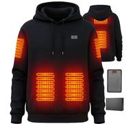Brimekey Felpa con Cappuccio Riscaldante con Interno in Pile per Uomo e Donna, Batteria 7.4V 20000mAh - Giacca Termica Intelligente 6 Zone, 3 Livelli di Calore per Outdoor, Campeggio, Escursionismo
