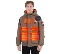 Brimekey Giacca Riscaldato Uomo,Batteria da 7,4 V, 3 Livelli di Riscaldamento, Giubbotto Riscaldante Riscaldato Impermeabile