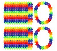 Brimekichio 24 collane hawaiane Leis Bulk Rainbow Tropical Flower Lei hawaiane per danza LGBT Pride bomboniere Luau decorazioni per feste