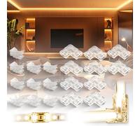 BRIMETI 20Pcs LED Connettore, Connettori Strisce LED 2 Pin Trasparenti 8mm la Luce di Nastro Adesiva COB SMD Striscia Strip, non Cablata Senza Saldatura, L a Forma di Connettore