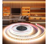 BRIMETI Striscia LED 24V 20Metri, Luce LED Interno 6000K Bianco Caldo Strisce Nastro SMD2835 120LED/m Luminoso, Larghezza 8 mm, per Cucina, Soggiorno, Bar Feste (Senza Alimentatore)