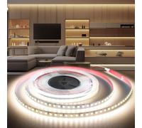 BRIMETI Striscia LED 24V 5Metri, Luce LED Interno 6000K Bianco Naturale Strisce Nastro SMD2835 120LED/m Luminoso, Larghezza 8 mm, per Cucina, Soggiorno, Bar Feste (Senza Alimentatore)