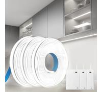 BRIMETI Striscia LED a Batteria COB 5V 3x1M Bianco Freddo 6000K 320LEDs/M Autoadesiva Flessibile Luminosa Interno Strisce Nastri per Cucina Camera da Letto Armadio Scaffale Decorazioni Casa e Natale