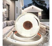 BRIMETI Striscia LED COB 12V, 5M Tubo LED Impermeabile IP68 Bianco Freddo 6000K Silicone 320LEDs/M Esterno Nastri LED, Larghezza 10 mm, per Cucina, Soggiorno, Feste, Bar (Senza Alimentatore)
