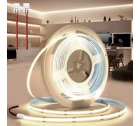 BRIMETI Striscia LED COB 24V 5M Luce LED Tubo Interno Autoadesivo 4000K Bianco Naturale 320LEDs/M Strisce Nastro Nastri Larghezza 8mm Con Connettori, per Cucina Soggiorno Bar (Senza Alimentatore)