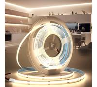 BRIMETI Striscia LED COB 24V 5M Luce LED Tubo Interno Autoadesivo 4000K Bianco Naturale 320LEDs/M Strisce Nastro Nastri Larghezza 5mm, per Cucina, Soggiorno, Bar Feste (Senza Alimentatore)