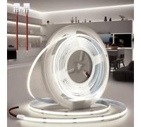 BRIMETI Striscia LED COB 24V 5M Luce LED Tubo Interno Autoadesivo 6000K Bianco Freddo 320LEDs/M Strisce Nastro Nastri Larghezza 8mm Con Connettori, per Cucina Soggiorno Bar (Senza Alimentatore)