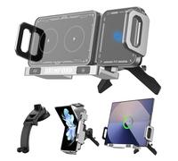 BRIMFORD Supporto Telefono Auto Universale per Samsung Galaxy Z Fold 7/6/5/4 Z Flip 7,per iPhone, con Ricarica Wireless Veloce Qi, Rotazione 90°, Fissaggio 2in1 Bocchetta Aria/Cruscotto