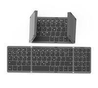 BRIMFORD Tastiera wireless QWERTZ tedesca pieghevole con tastierino numerico, portatile, ricaricabile tramite tipo C, compatibile con iPhone 15/14/13, iPad e laptop. Perfetto per lavori produttivi in