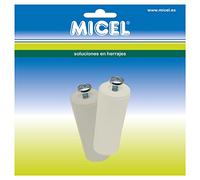 BRIMIC 91777 Fermaporta avvolgibile, 2 pezzi, con vite in metallo metrica 6, in plastica avorio, 40 x 20 mm.