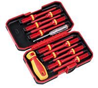 BRIMIX 13 pezzi set di spolveratori isolati 1000 V VDE e cercaolo. ELECTRICISTA, PUNTA MAGNETICA, FOGLIE INTERCAMBIABILI E ASTUCCIO ORGANIZZATORE