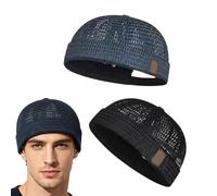 Brimless Hat - 2-Pieces Breathable Adjustable Strap Lightweight Helmet Beanie,Brimless Baseball cap,for Biker Construction Work Fashion Outdoor Sports Cycling Motorcycle