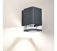 BRIMMEL Lampada da parete esterna singola alimentata a rete, lampada da parete in alluminio per esterni, base GU10 max 35 W IP54 Applique da parete esterna impermeabile