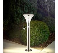 BRIMMEL Solare Luce Esterna Palo Luce 60W Lampade da Giardino con Sensore di Movimento Super Luminoso Impermeabile Solari da Giardino Acciaio Inossidabile No-Wire 3000K 600LUM IP44 50CM, SG601088