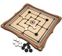 Brimtoy Nine Men's Morris - Gioco da tavolo tradizionale in legno per 2 giocatori, realizzato a mano nel Regno Unito