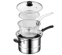 BrINDERT POT con cesto, pentola per pasta con cestino, in acciaio multifunzione con cestello, utensili da cucina multiuso per patatine fritte, frutti di mare, cipolle