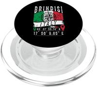 Brindisi Italia Bandiera Italia Coordinate GPS Di Brindisi PopSockets PopGrip per MagSafe