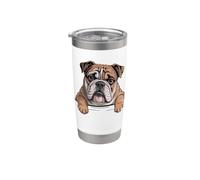 Brindle Bulldog inglese divertente che sbircia cane britannico Bicchiere termico in acciaio inox doppia parete