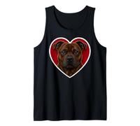 Brindle Staffordshire Bull Terrier Carino Cuore Staffy Canotta