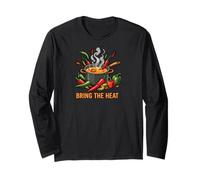 Bring The Heat Spicy Chili Pepper Cooking Foodie Maglia a Manica