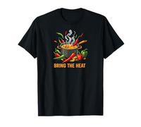 Bring The Heat Spicy Chili Pepper Cooking Foodie Maglietta