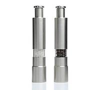 Bringsine - Set di macina sale e pepe in acciaio inox di alta qualità per sale e pepe, ideale per peperoni, sale marino, sale dell'Himalaya, spezie e condimenti da tavola