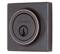 BRINKS - Serratura Monocilindrico contemporaneo Deadbolt per Porte Esterne, bronzo toscano - Costruito per una rigorosa protezione residenziale con sicurezza ANSI Grade 3