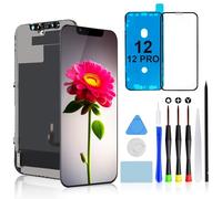 Brinonac Display per iPhone 12/12 PRO, 6,1 Pollici Schermo LCD Full HD, Set di Montaggio del Digitalizzatore Touch con Attrezzi di Riparazione
