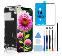 Brinonac Display per iPhone 14 PRO - Schermo LCD Full HD da 6,1 Pollici, Set di Montaggio del digitalizzatore Touch con Attrezzi di Riparazione e Protezione in Vetro temperato